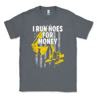Charcoal Heather heavy equipment operator i run hoes for money usa flag t shirt Classic Tee - StudioElite