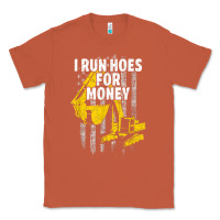 Copper heavy equipment operator i run hoes for money usa flag t shirt Classic Tee - StudioElite