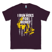 Plum heavy equipment operator i run hoes for money usa flag t shirt Classic Tee - StudioElite