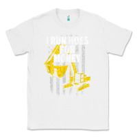 White heavy equipment operator i run hoes for money usa flag t shirt Classic Tee - StudioElite