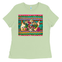 Matcha mexican tequila skull roses cactus sombrero Ladies Tee - Artiststas
