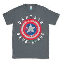 Charcoal Heather Captain Save-A-Hoe Vintage Funny Retro Classic Tee - StudioElite