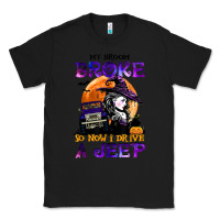 Black my broom broke so now i drive a j.e.e.p witch halloween t shirt Classic Tee - StudioElite
