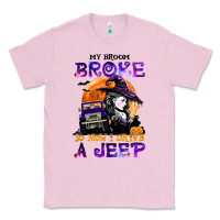 Bubblegum Pink my broom broke so now i drive a j.e.e.p witch halloween t shirt Classic Tee - StudioElite