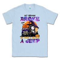 Dusty Blue my broom broke so now i drive a j.e.e.p witch halloween t shirt Classic Tee - StudioElite