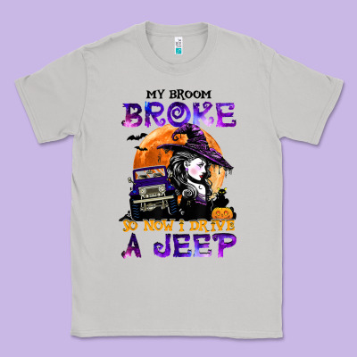 My Broom Broke So Now I Drive A J.e.e.p Witch Halloween T Shirt Classic Tee Designed By Studioelite