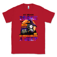 Red my broom broke so now i drive a j.e.e.p witch halloween t shirt Classic Tee - StudioElite