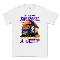 White my broom broke so now i drive a j.e.e.p witch halloween t shirt Classic Tee - StudioElite