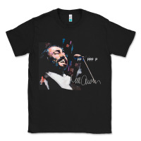 Black Original Portrait of Luciano Pavarotti Classic Tee - StudioElite