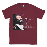Burgundy Original Portrait of Luciano Pavarotti Classic Tee - StudioElite