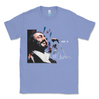 Colony Blue Original Portrait of Luciano Pavarotti Classic Tee - StudioElite