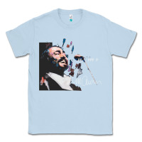Dusty Blue Original Portrait of Luciano Pavarotti Classic Tee - StudioElite