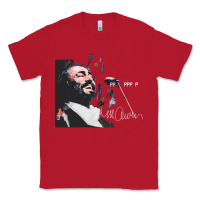 Red Original Portrait of Luciano Pavarotti Classic Tee - StudioElite