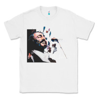 White Original Portrait of Luciano Pavarotti Classic Tee - StudioElite