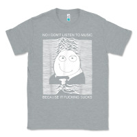 Heather Grey no i don't listen to music because it fuckking suckks t shirt Classic Tee - StudioElite