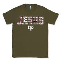 Army Green Texas A&m Aggies Jesus - Had 12 Men - Patterned Classic Tee - PixelFlow
