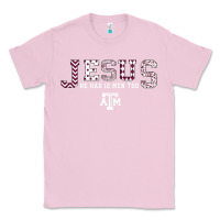 Bubblegum Pink Texas A&m Aggies Jesus - Had 12 Men - Patterned Classic Tee - PixelFlow