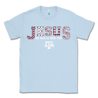 Dusty Blue Texas A&m Aggies Jesus - Had 12 Men - Patterned Classic Tee - PixelFlow
