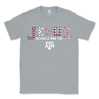 Heather Grey Texas A&m Aggies Jesus - Had 12 Men - Patterned Classic Tee - PixelFlow