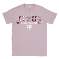Lilac Texas A&m Aggies Jesus - Had 12 Men - Patterned Classic Tee - PixelFlow