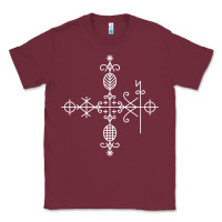 Burgundy haitian veve  voodoo symbol t shirt Classic Tee - PixelFlow