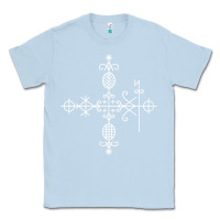 Dusty Blue haitian veve  voodoo symbol t shirt Classic Tee - PixelFlow