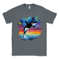 Charcoal Heather Orca Killer Whale Starry Night Impressionist Dog Art By Aja Classic Tee - PixelFlow