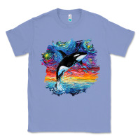 Colony Blue Orca Killer Whale Starry Night Impressionist Dog Art By Aja Classic Tee - PixelFlow