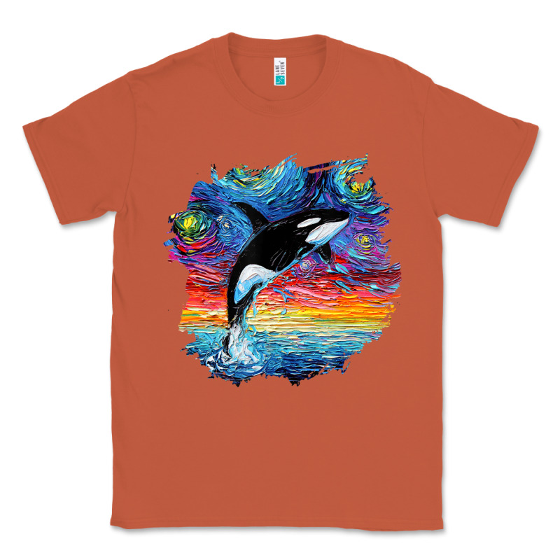 Orca Killer Whale Starry Night Impressionist Dog Art By Aja Classic Tee by PixelFlow | Teevron