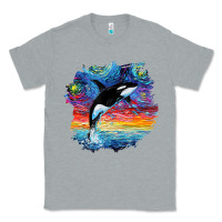 Heather Grey Orca Killer Whale Starry Night Impressionist Dog Art By Aja Classic Tee - PixelFlow