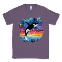 Lavender Orca Killer Whale Starry Night Impressionist Dog Art By Aja Classic Tee - PixelFlow