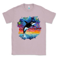 Lilac Orca Killer Whale Starry Night Impressionist Dog Art By Aja Classic Tee - PixelFlow