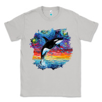 Moon Dust Orca Killer Whale Starry Night Impressionist Dog Art By Aja Classic Tee - PixelFlow