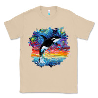 Mushroom Orca Killer Whale Starry Night Impressionist Dog Art By Aja Classic Tee - PixelFlow