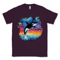 Plum Orca Killer Whale Starry Night Impressionist Dog Art By Aja Classic Tee - PixelFlow