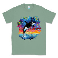 Sage Orca Killer Whale Starry Night Impressionist Dog Art By Aja Classic Tee - PixelFlow