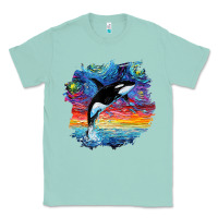 Seafoam Orca Killer Whale Starry Night Impressionist Dog Art By Aja Classic Tee - PixelFlow