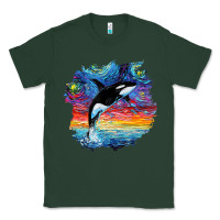 Sports Green Orca Killer Whale Starry Night Impressionist Dog Art By Aja Classic Tee - PixelFlow