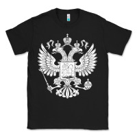 Black russian double headed eagle for a russia fan gift t shirt Classic Tee - PixelFlow