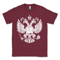 Burgundy russian double headed eagle for a russia fan gift t shirt Classic Tee - PixelFlow