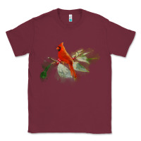 Burgundy wild red cardinal bird long sleeve Classic Tee - PixelFlow