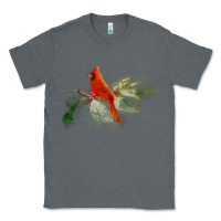 Charcoal Heather wild red cardinal bird long sleeve Classic Tee - PixelFlow