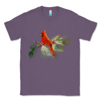Lavender wild red cardinal bird long sleeve Classic Tee - PixelFlow