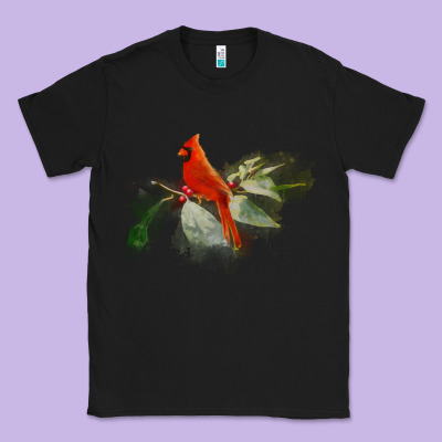 Wild Red Cardinal Bird Long Sleeve Classic Tee Designed By Pixelflow