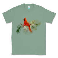 Sage wild red cardinal bird long sleeve Classic Tee - PixelFlow
