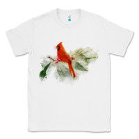 White wild red cardinal bird long sleeve Classic Tee - PixelFlow