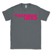Charcoal Heather Teenage Head Print (Pink) Plain Classic Tee - PixelFlow
