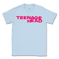 Dusty Blue Teenage Head Print (Pink) Plain Classic Tee - PixelFlow