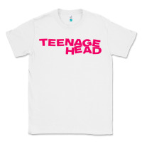 White Teenage Head Print (Pink) Plain Classic Tee - PixelFlow
