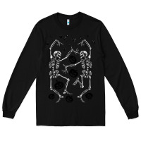 Black halloween dancing skeletons Long Sleeve Tee - BarkalooDesign